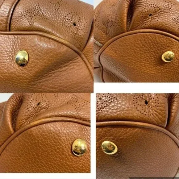 Authentic Louis Vuitton Lunar Pm Cognac Brown Mahina Leather Shoulder Bag - Picture 8 of 12
